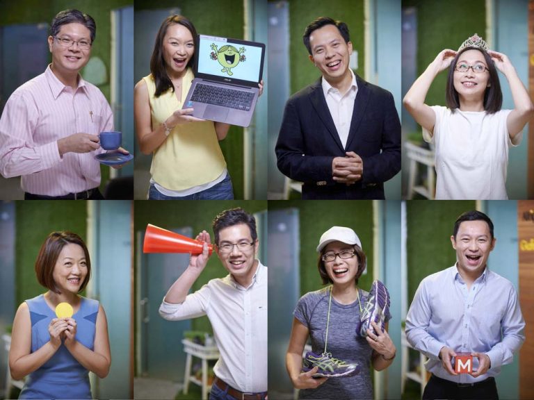 Grid of colourful personal branding portraits from the AS Louken Group series