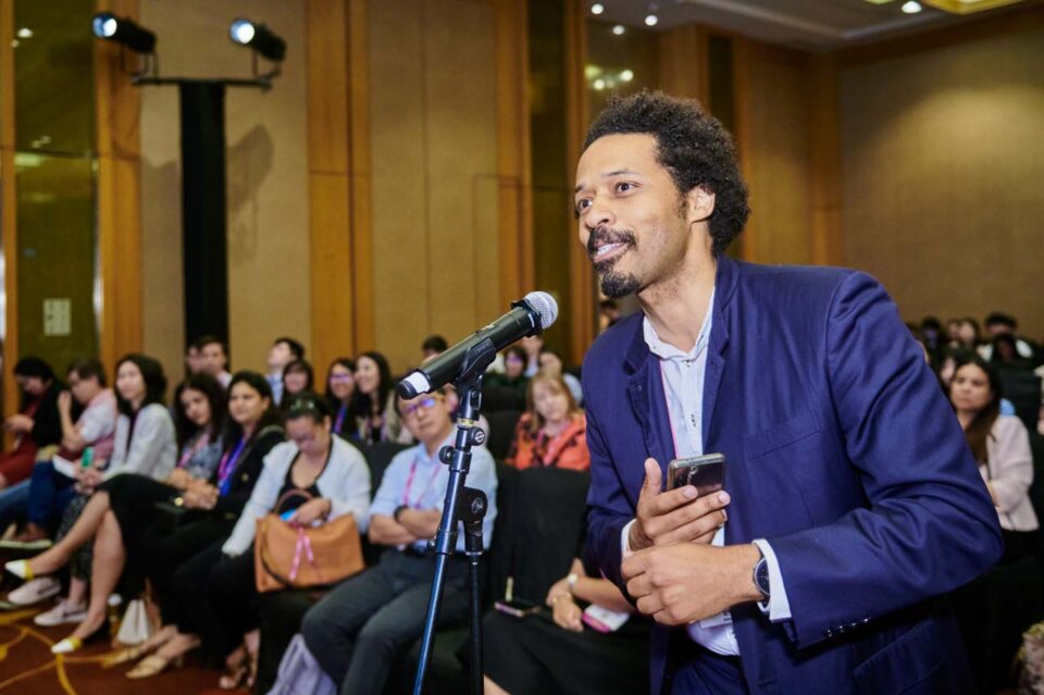 Speaker addressing the room from the stage at the IAPP Asia Privacy Forum 2024 — singapore corporate events photographer, professional corporate events photography singapore