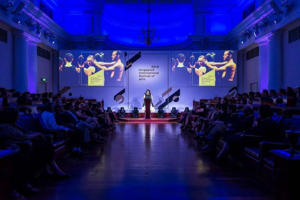 Audience and lit stage at the official opening of the Singapore International Festival of Arts 2019 — singapore corporate events photographer