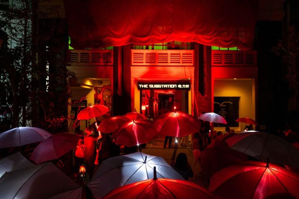 Red-lit auditorium seating at The Substation during The Last Chapter in 2021 — singapore commercial photographer, corporate photographer singapore