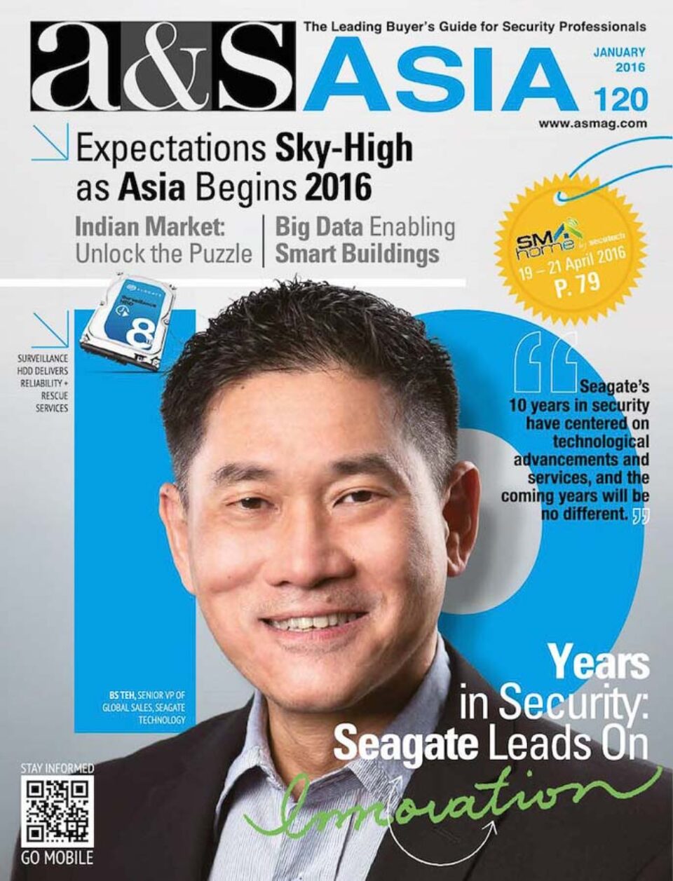 Magazine cover featuring a Seagate executive on Asia market expectations, using the commissioned portrait — singapore C-suite portrait photography, singapore CEO corporate photographer