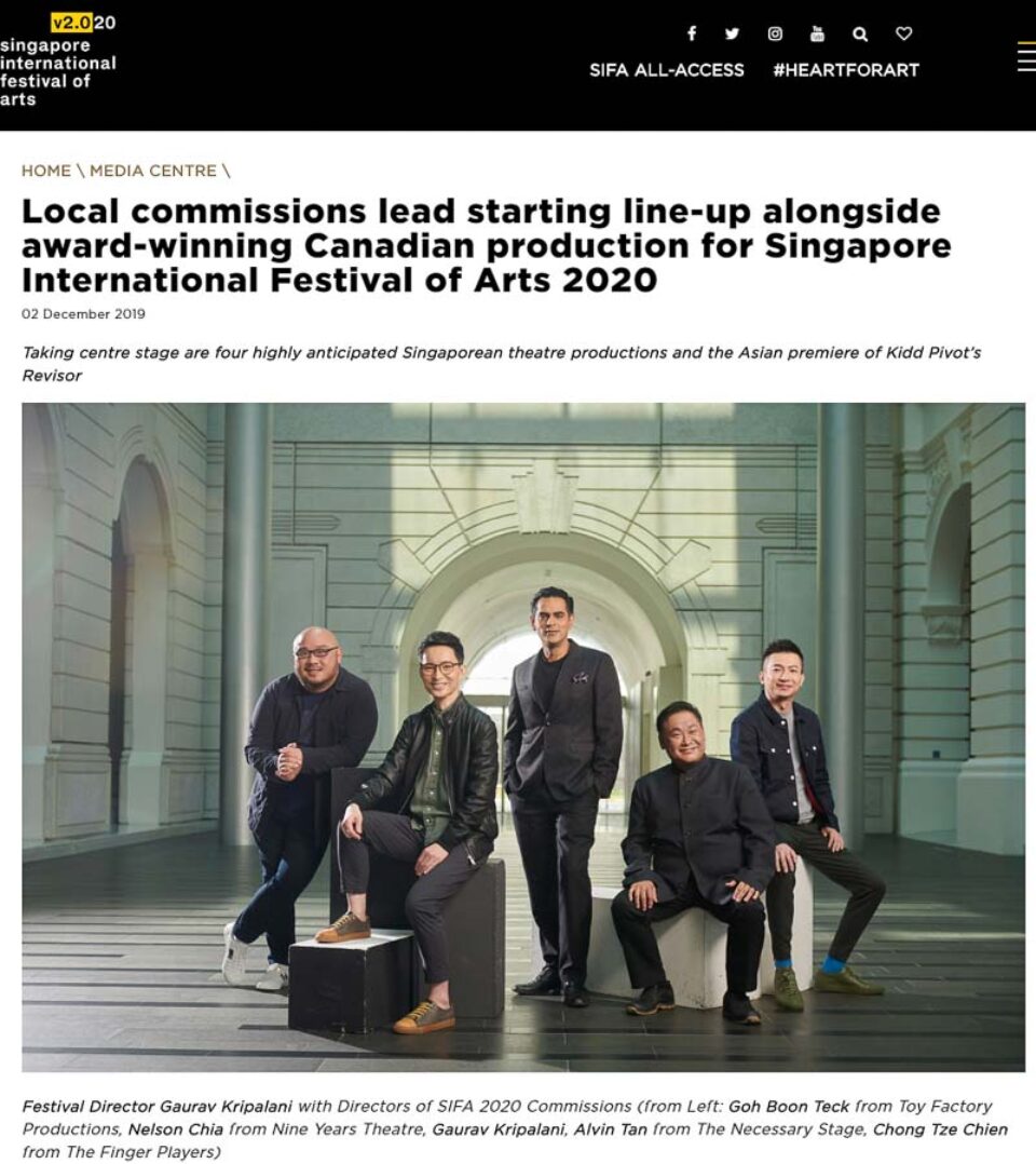 Singapore International Festival of Arts 2020 article on local commissions — singapore corporate events photographer, corporate event photographer singapore