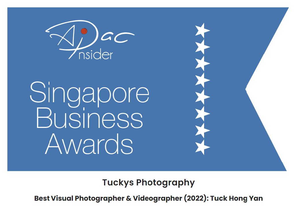 APAC Insider Singapore Business Awards winner: Tuckys Photography, Best Visual Photographer & Videographer 2022
